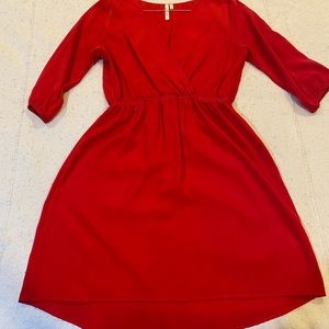 Red dress with cinched waist